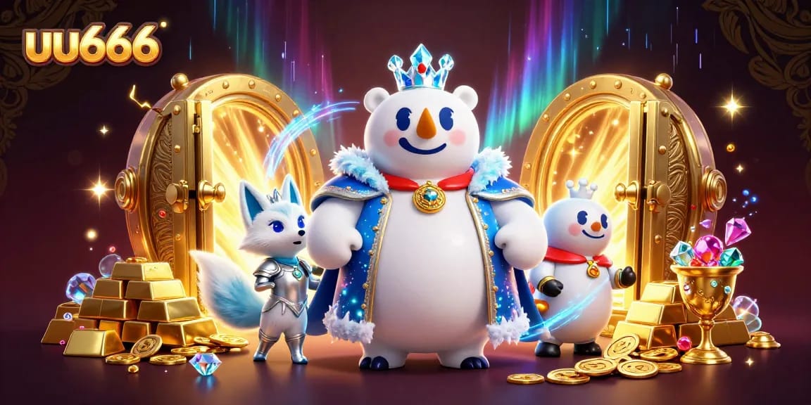 Experience thrilling excitement with uu666 in a vibrant 3D gaming scene filled with treasures and casino elements.