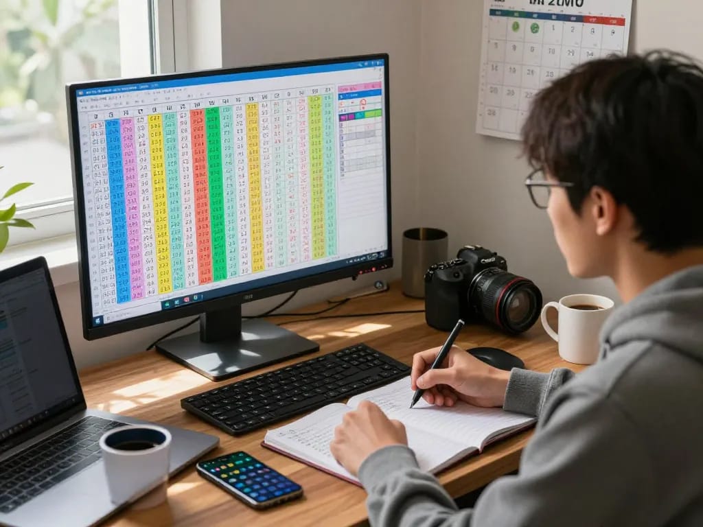 Menganalisis data HK Lotto di ruang kerja rumah yang nyaman dengan grafik dan kopi