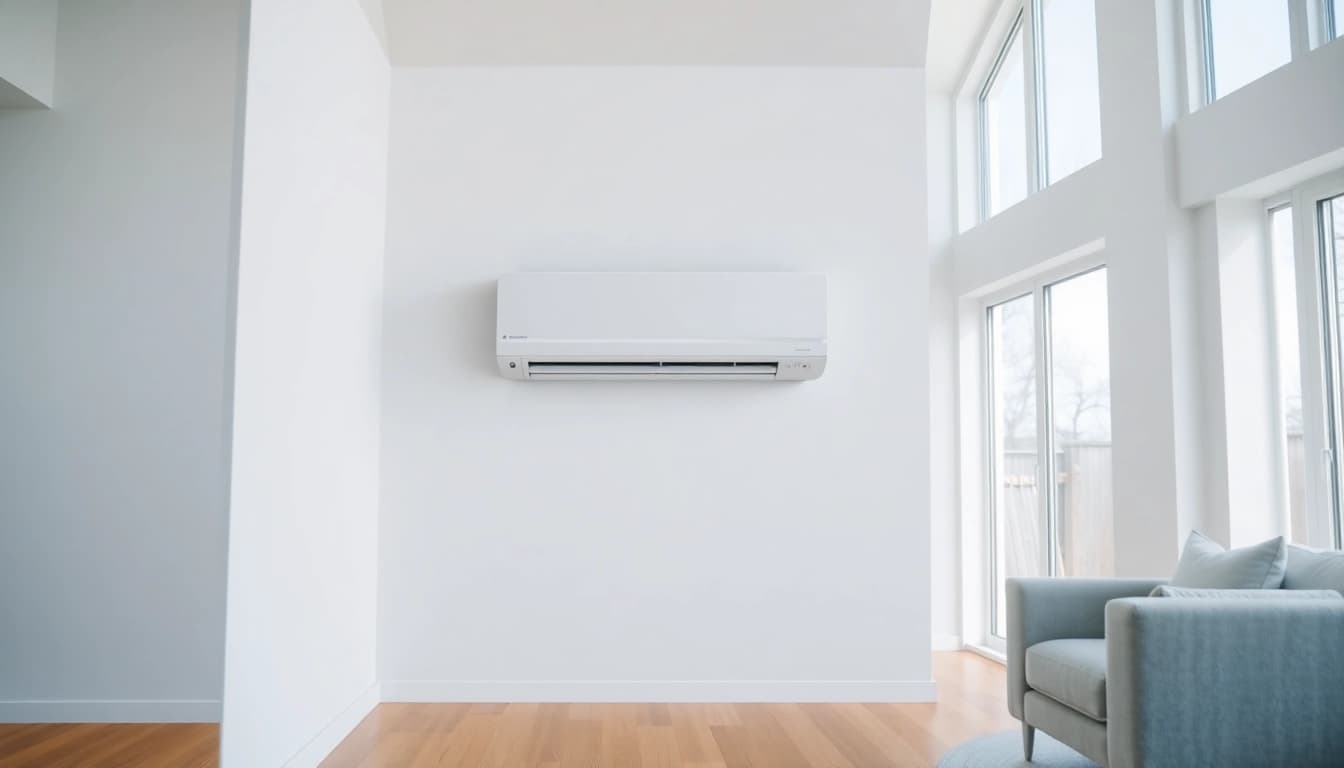 See how the Mitsubishi mini split ac blends beautifully in a contemporary living room.