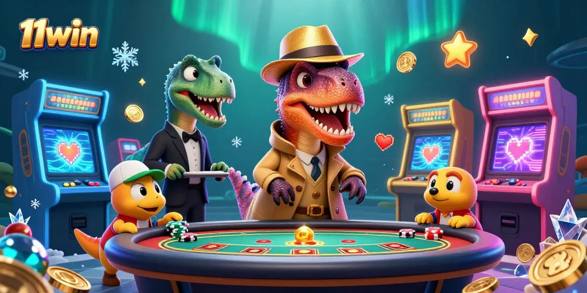 Experience thrilling gameplay at 11win with cartoon characters engaging at a blackjack table.