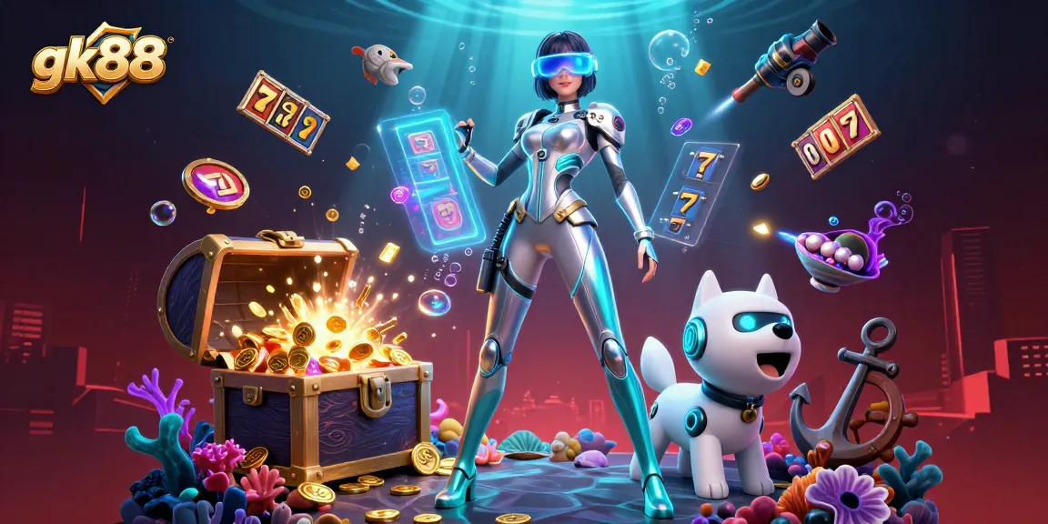 Engage with gk88's thrilling world of online slots while surrounded by dazzling visuals and action-packed themes.