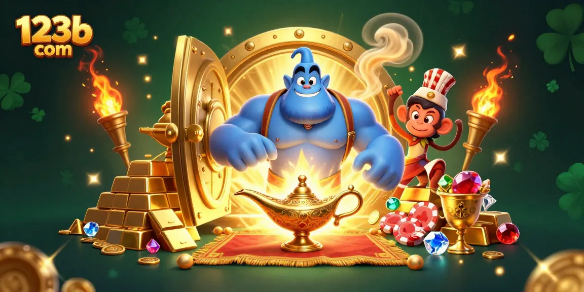 Experience exciting games at 123b com with large colorful casino elements and vibrant action.