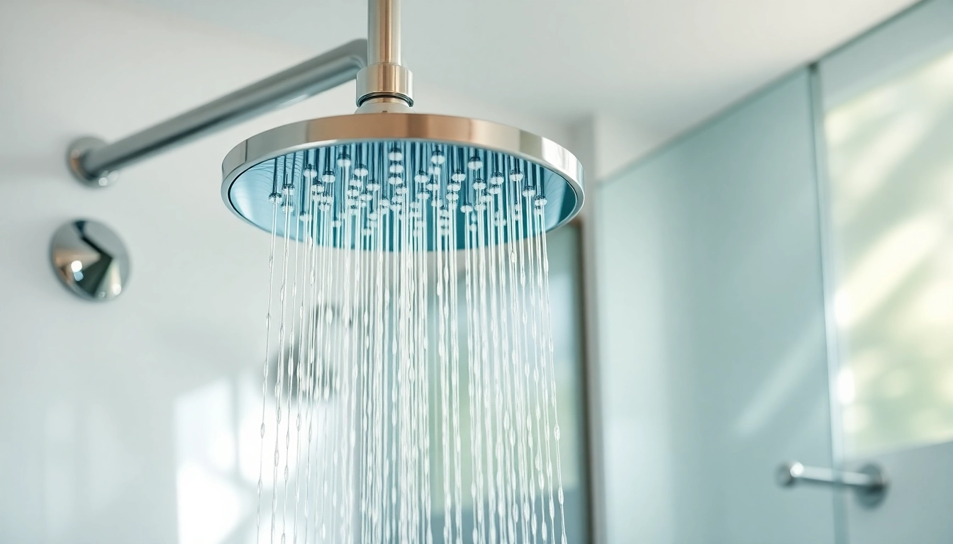 Transform your space with elegant showers au featuring a sleek rain showerhead in a modern setting.
