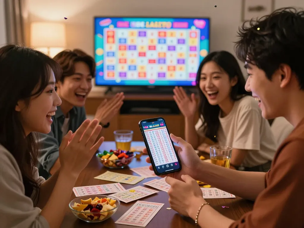 Teman-teman yang bersemangat berkumpul di sekitar smartphone untuk hasil undian langsung HK Lotto dalam suasana yang nyaman.