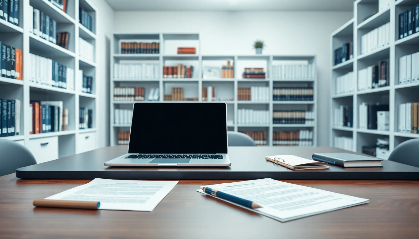 Streamlined workspace showcasing Contract Management with organized documents and tech tools.