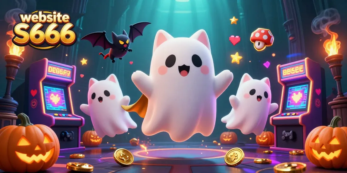 Engage with thrilling games on website S666 featuring a ghost cat and vampire bat in a haunted casino.