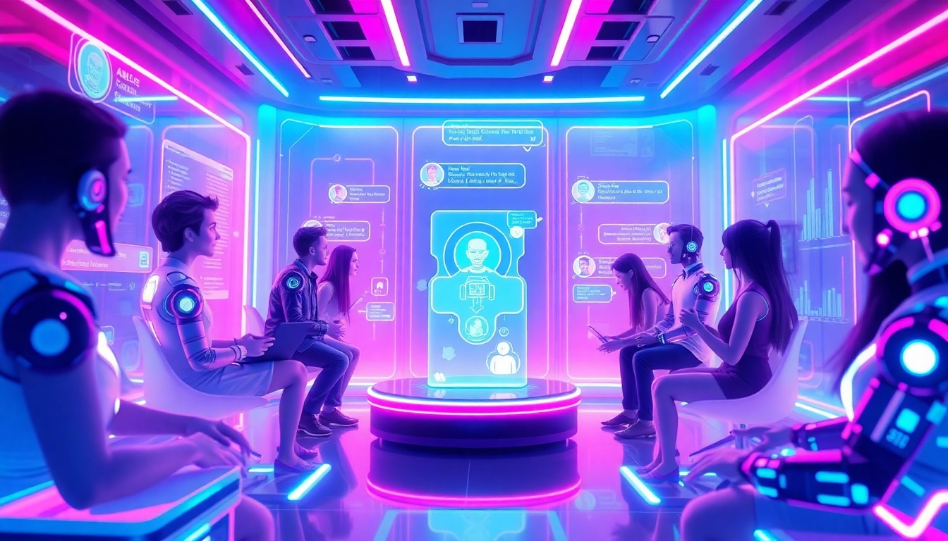 Immersive chatroom showcasing AI characters and user interactions - crush on ai