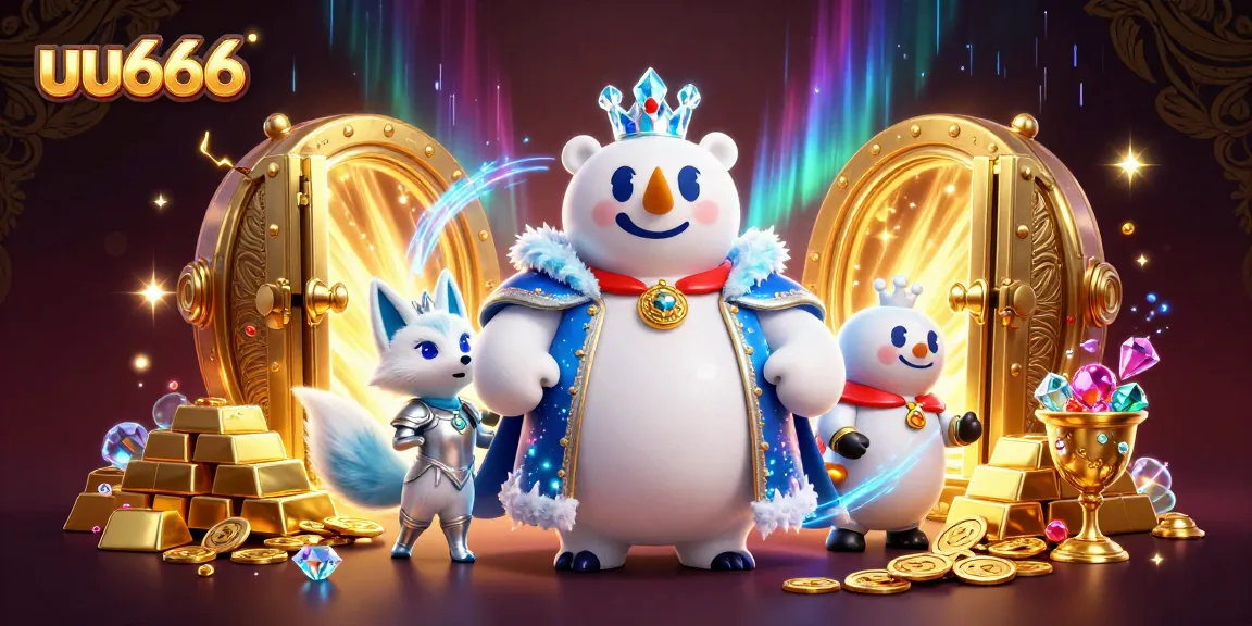 Experience thrilling excitement with uu666 in a vibrant 3D gaming scene filled with treasures and casino elements.