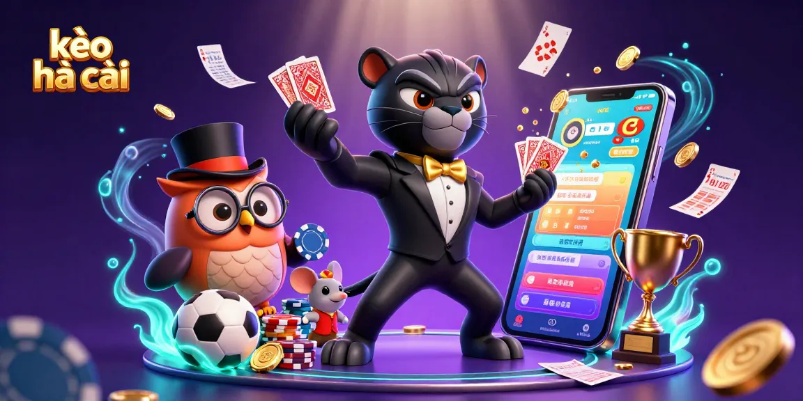 Engage with kèo nhà cái by leveraging dynamic sports betting strategies illustrated with a stylish panther and friends.