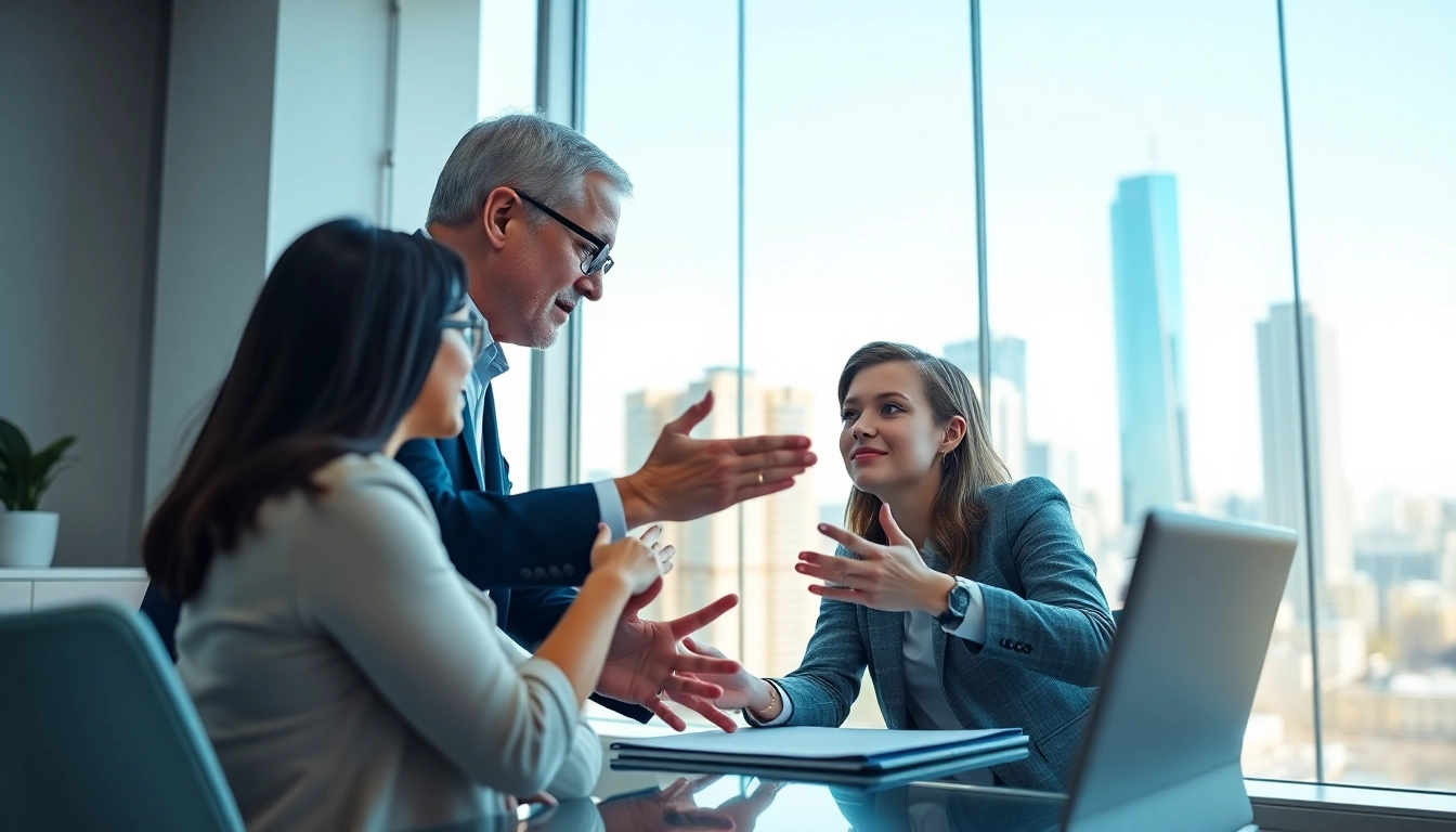 Engaging session in career coaching with a professional coach motivating a client.