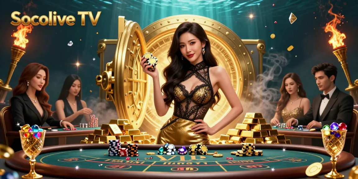 Socolive TV offers an elegant baccarat experience with glamor, high-stakes excitement, and rich casino elements.