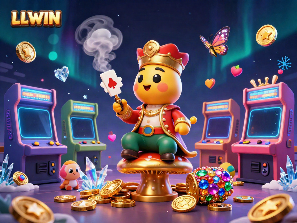 LLWIN engages gamblers with dynamic illustration of online casino elements and gameplay excitement.
