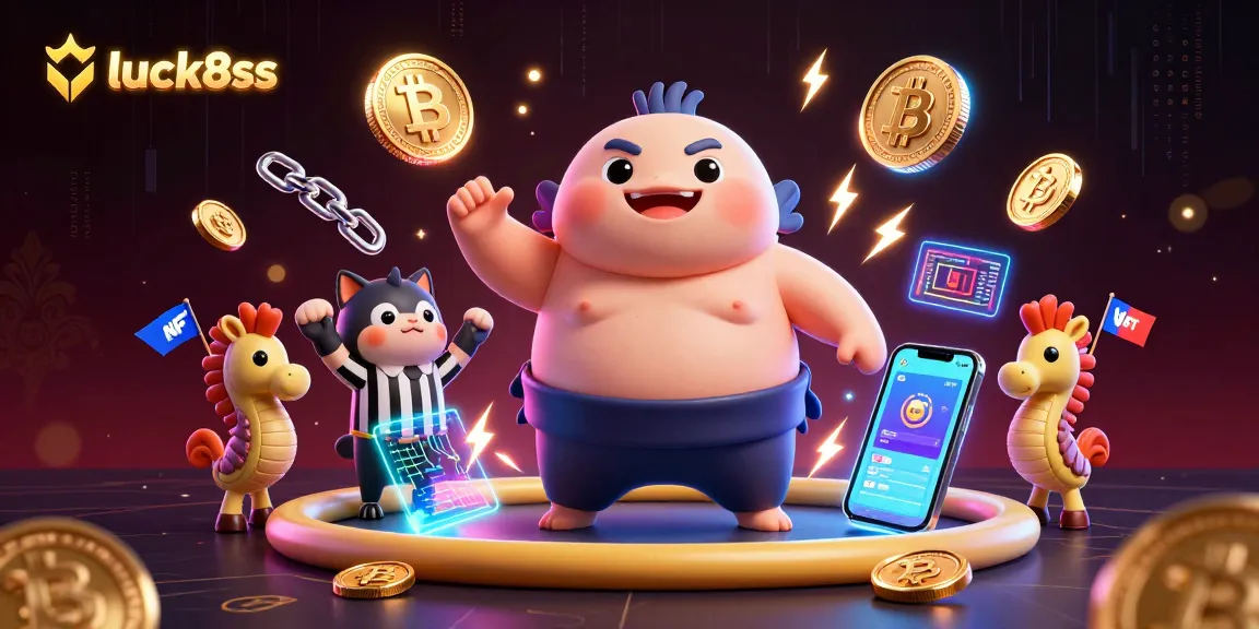 Engage with luck8ss in a vibrant 3D underwater casino scene showcasing crypto elements.