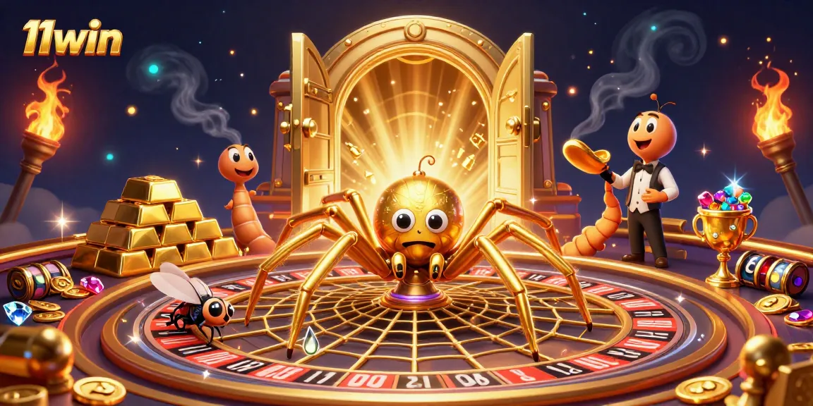 Experience the thrill of betting with 11win's exciting golden spider roulette scene.