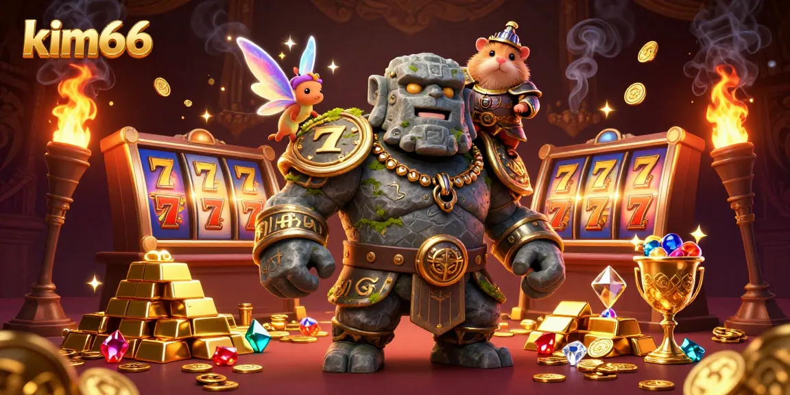 Engage with exciting slots at kim66, featuring a magical scene of treasure and adventure.