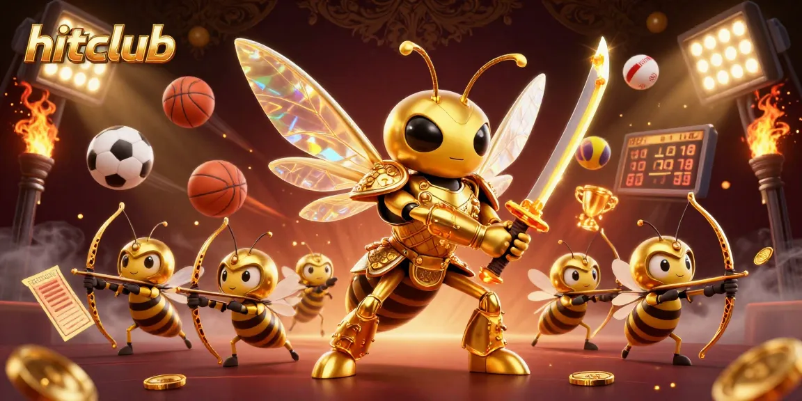 Experience thrilling gaming at hitclub with a vibrant 3D illustration showcasing dynamic elements and characters.