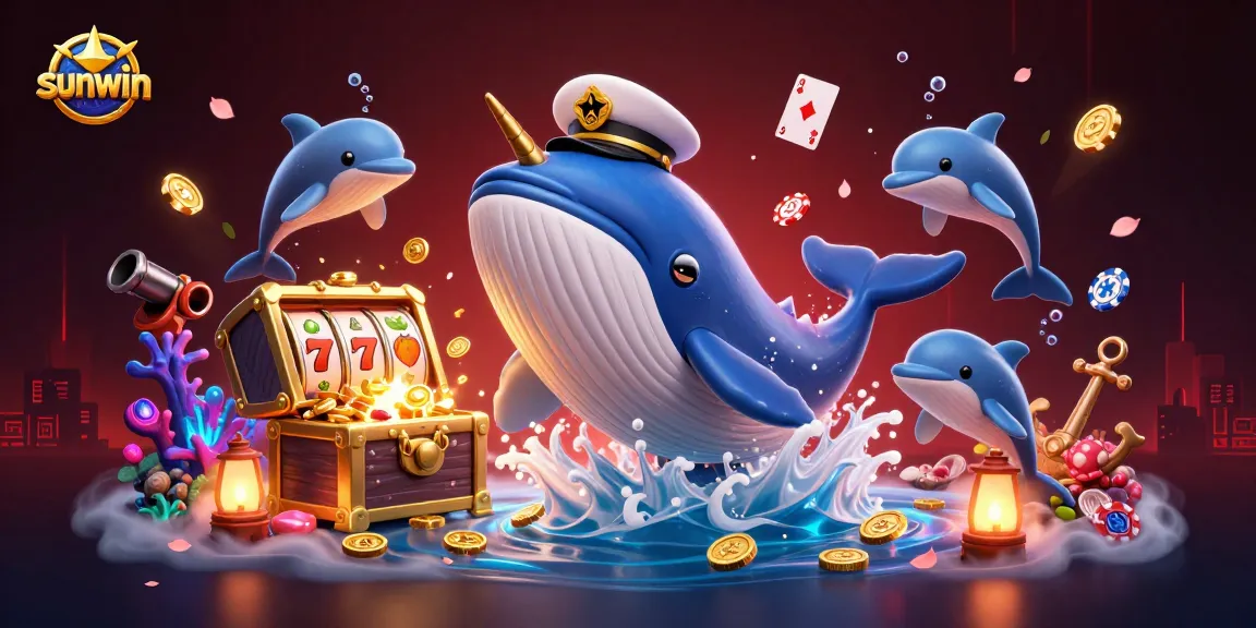 Engage with the sunwin experience through a vibrant casino underwater scene featuring dynamic characters.