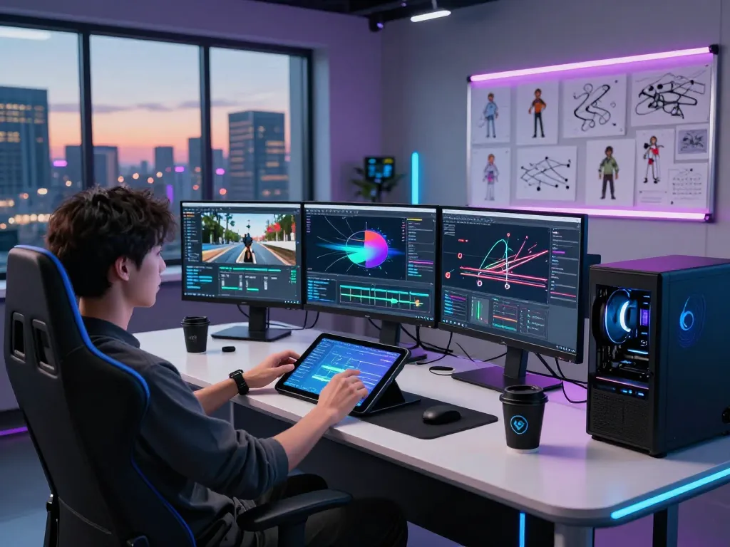 Innovative setting showcasing Kling motion ai development process with advanced motion control technology.