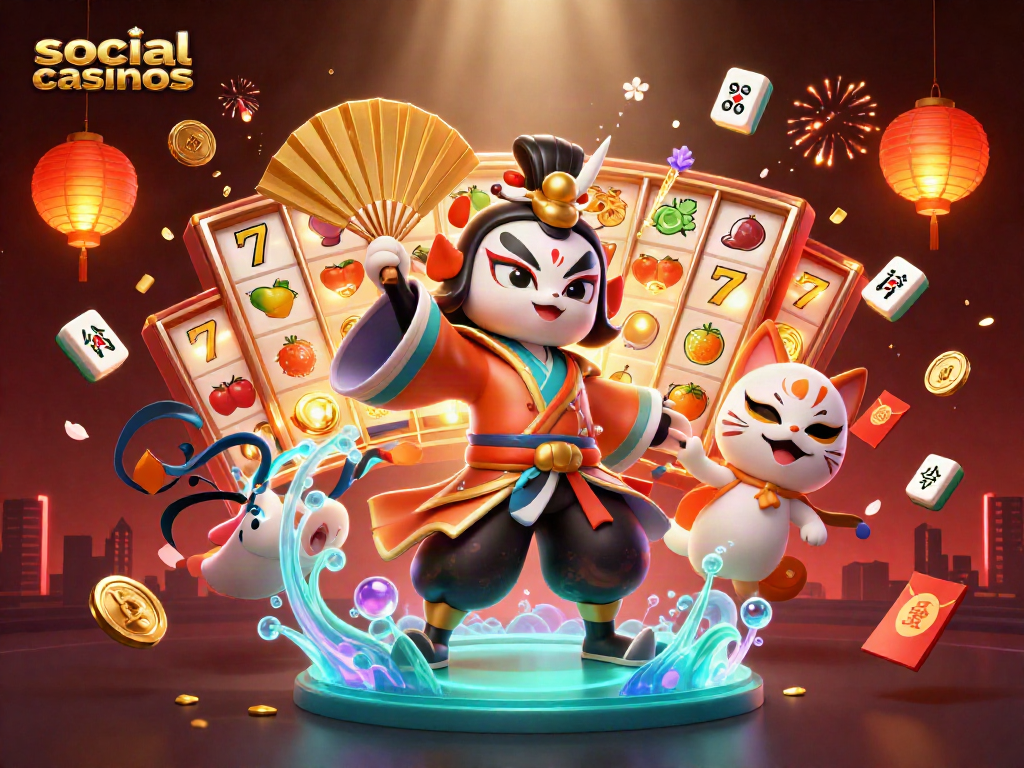 Engage with social casinos through vibrant 3D characters and dynamic gaming visuals.