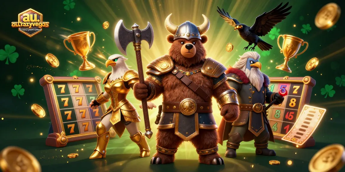 Experience instant winnings at au.crazyvegas.com fastest payout casino with dynamic slot reels and vibrant characters.