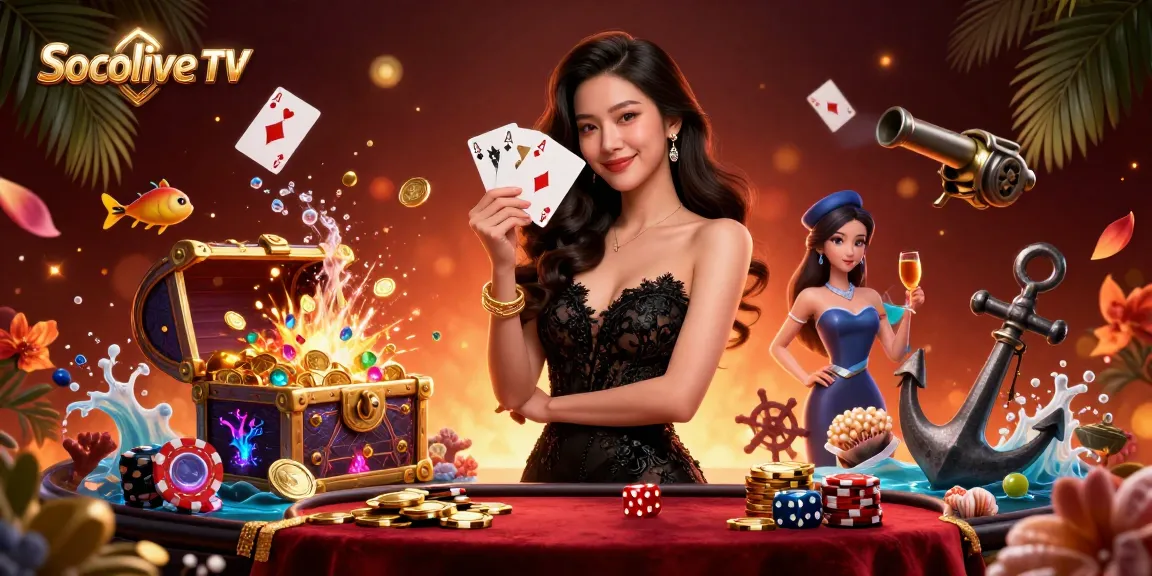 Socolive TV enhances your gaming experience with high-quality live betting action in a vibrant casino setting.